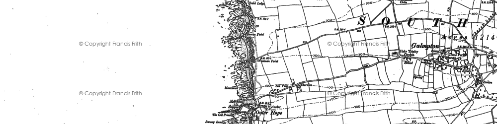 Old map of Outer Hope in 1905