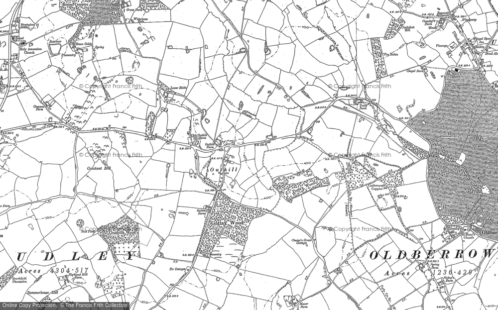 Old Map of Outhill, 1886 - 1903 in 1886