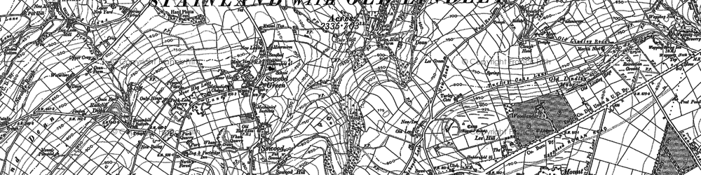 Old map of Outlane Moor in 1890