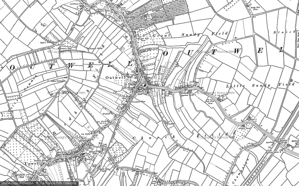 Old Map of Outwell, 1886 in 1886