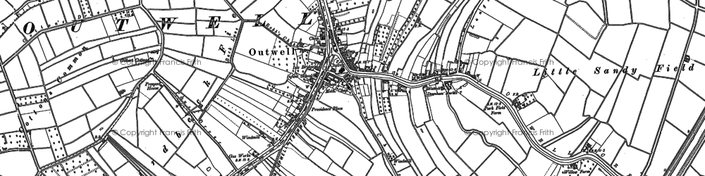 Old map of Outwell in 1886