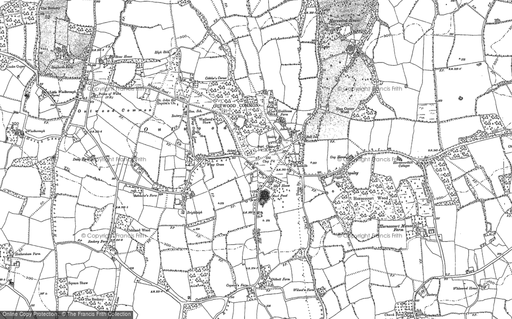 Old Map of Outwood, 1895 in 1895