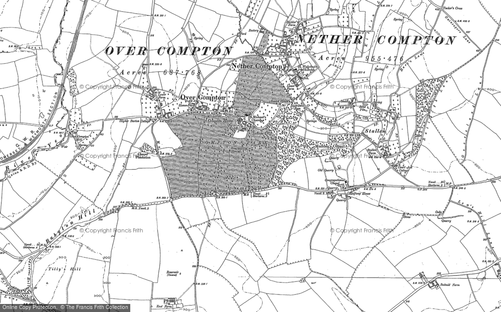 Old Map of Over Compton, 1901 in 1901