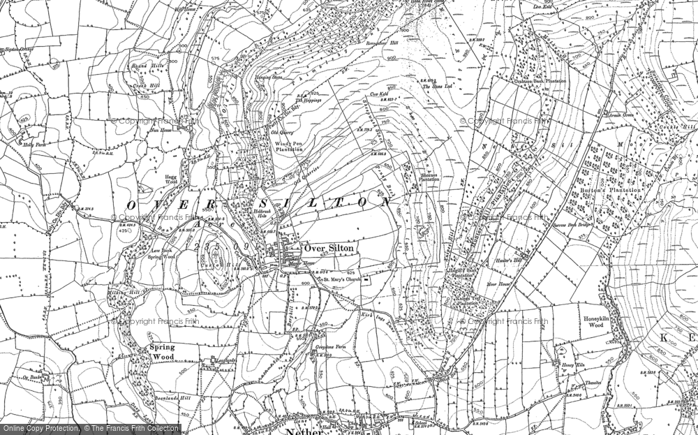 Old Map of Historic Map covering Leake Stell in 1890