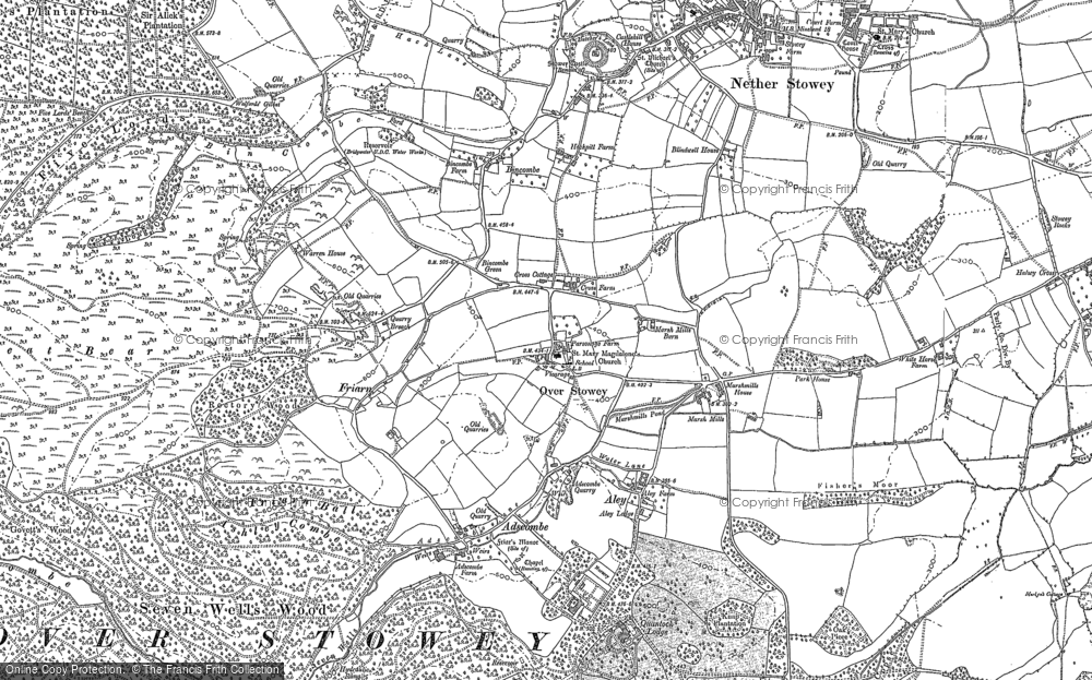 Old Map of Historic Map covering Bincombe in 1886