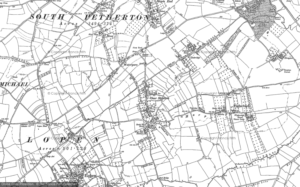 Old Map of Over Stratton, 1886 in 1886