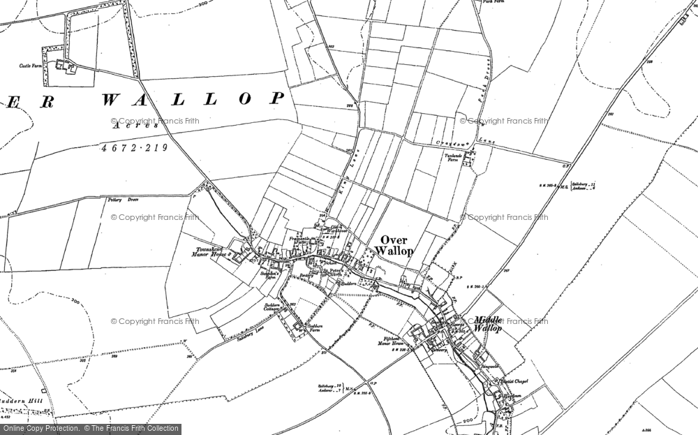 Old Map of Over Wallop, 1894 - 1908 in 1894