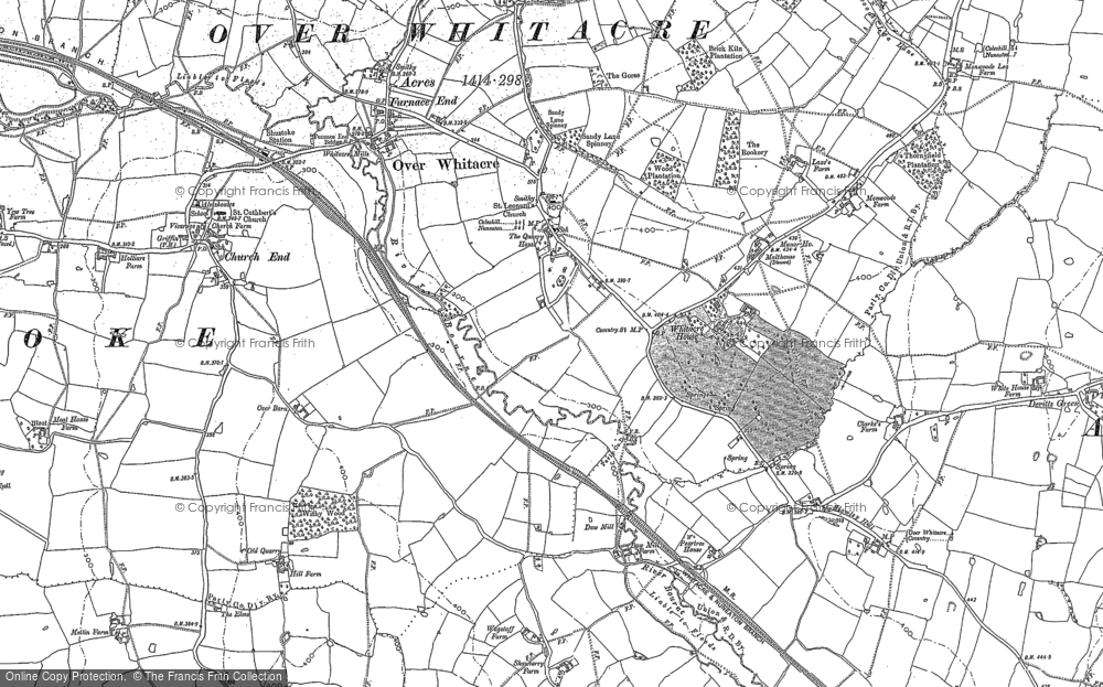 Old Map of Historic Map covering Monwode Lea in 1886