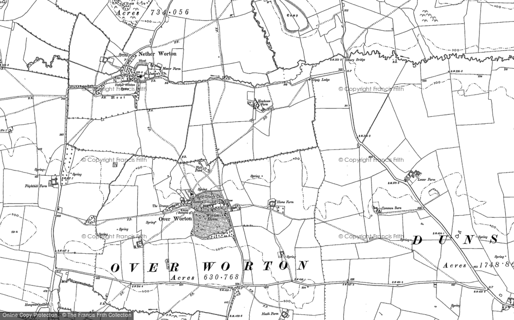 Old Map of Historic Map covering Worton Ho in 1898