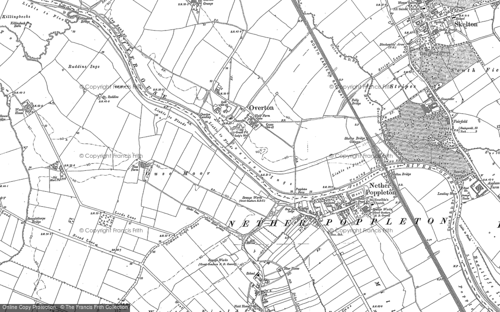 Old Map of Historic Map covering Overton Grange in 1891