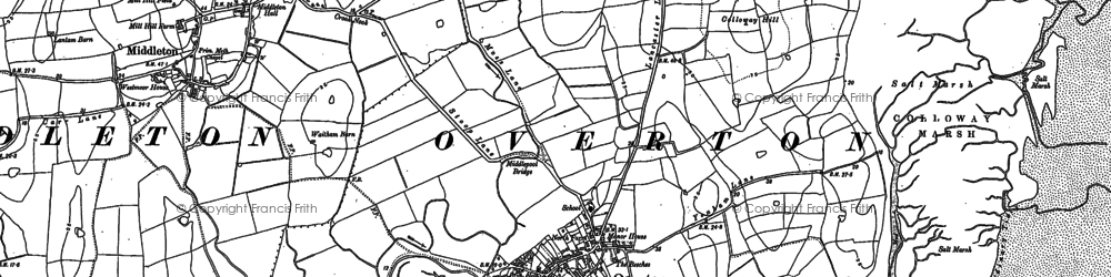 Old map of Overton in 1910