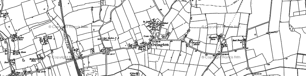 Old map of Ovington in 1882