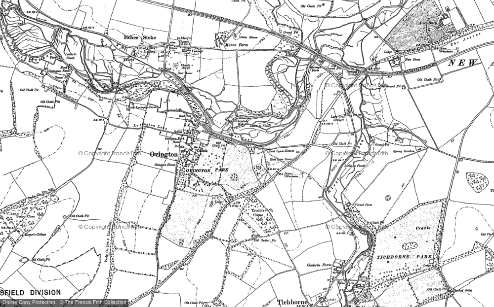 Old Map of Historic Map covering Barley Down Ho in 1895