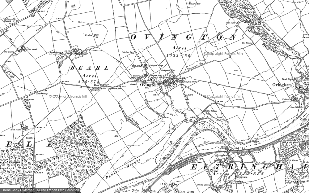 Old Map of Historic Map covering Bearl in 1895