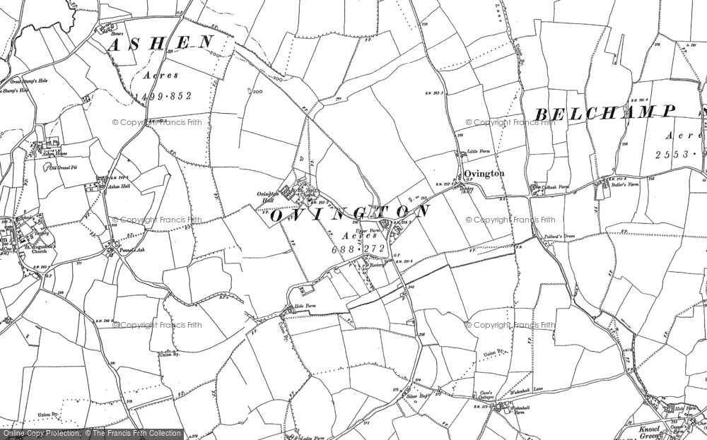 Old Map of Ovington, 1896 - 1902 in 1896
