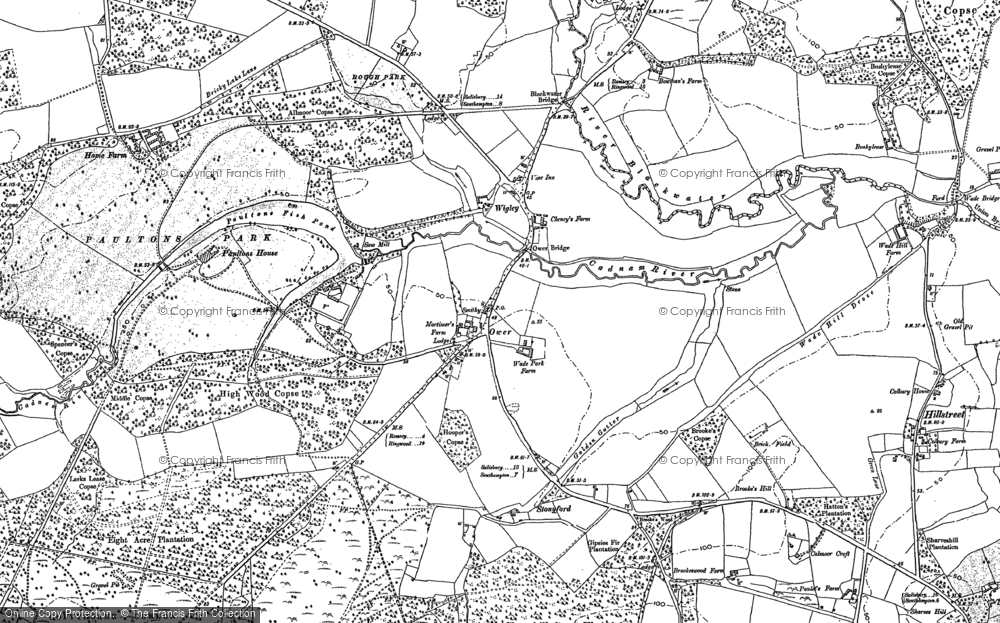 Old Map of Historic Map covering Stonyford in 1895
