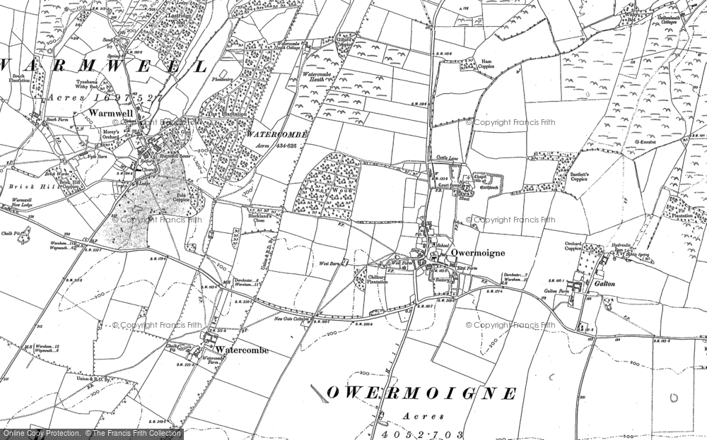 Old Map of Owermoigne, 1886 in 1886