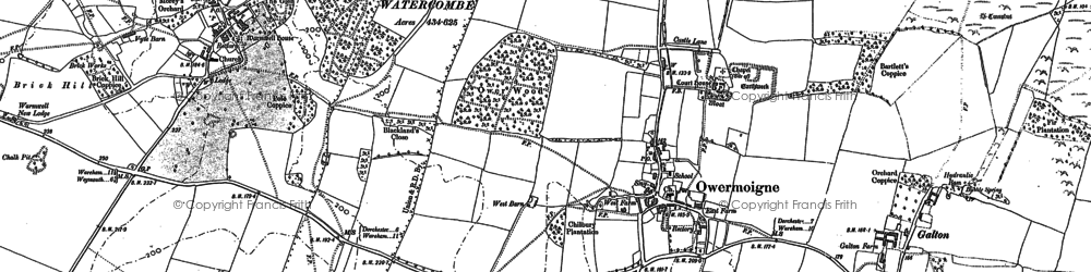 Old map of Owermoigne in 1886