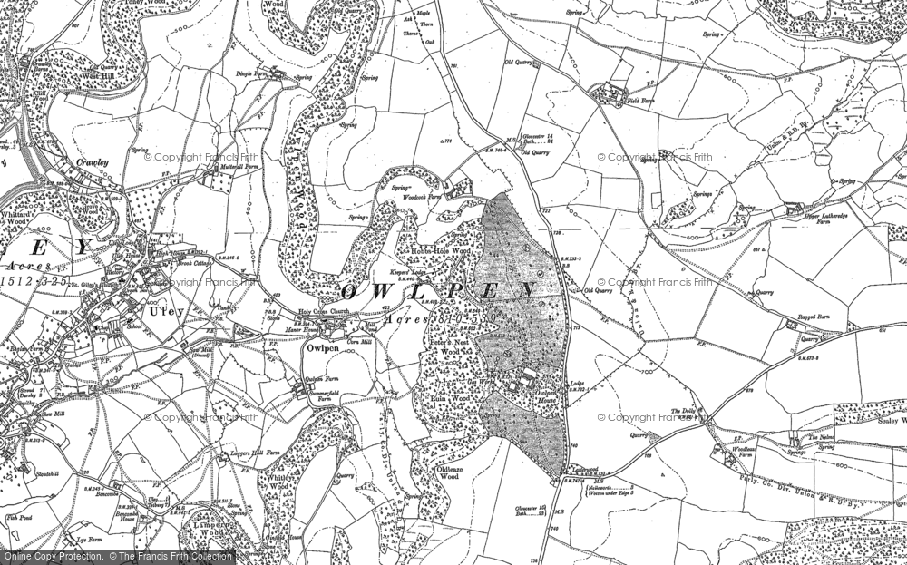Old Map of Historic Map covering Woodcock in 1882