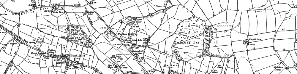 Old map of Highlane in 1890