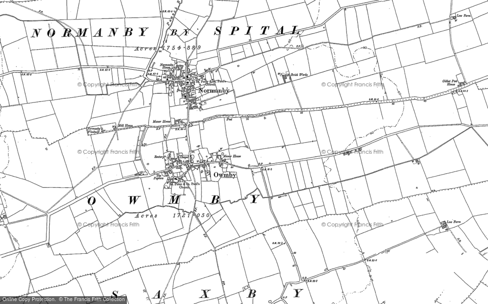 Old Map of Owmby-by-Spital, 1885 - 1886 in 1885