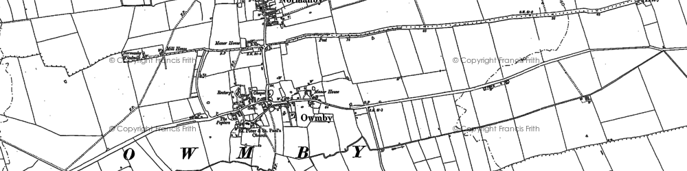 Old map of Owmby-by-Spital in 1885