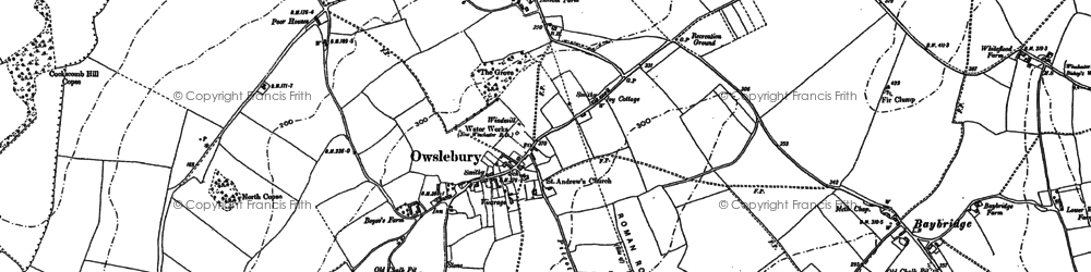 Old map of Owslebury in 1895