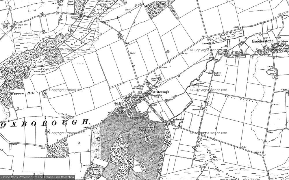 Old Map of Oxborough, 1879 - 1884 in 1879