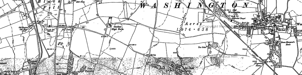 Old map of Blackfell in 1895