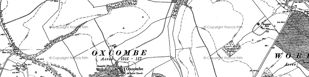 Old map of Oxcombe in 1887