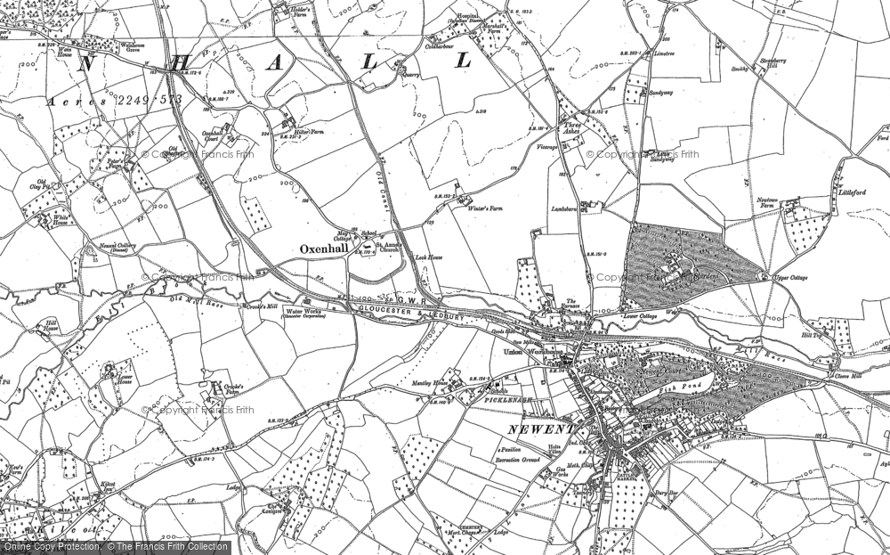 Old Map of Oxenhall, 1882 in 1882