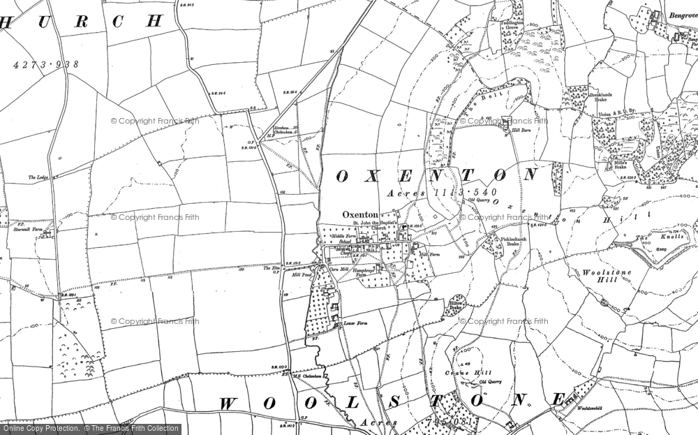 Old Map of Oxenton, 1883 - 1901 in 1883