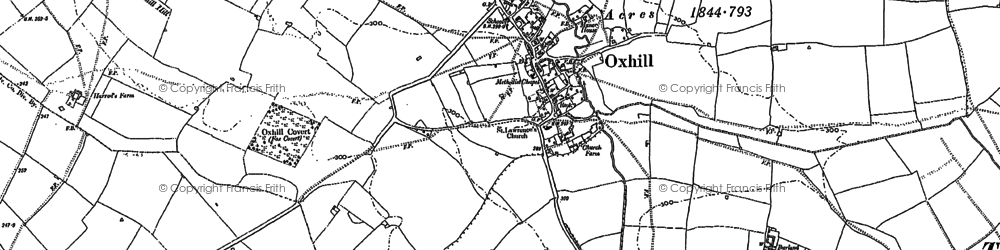Old map of Oxhill in 1885