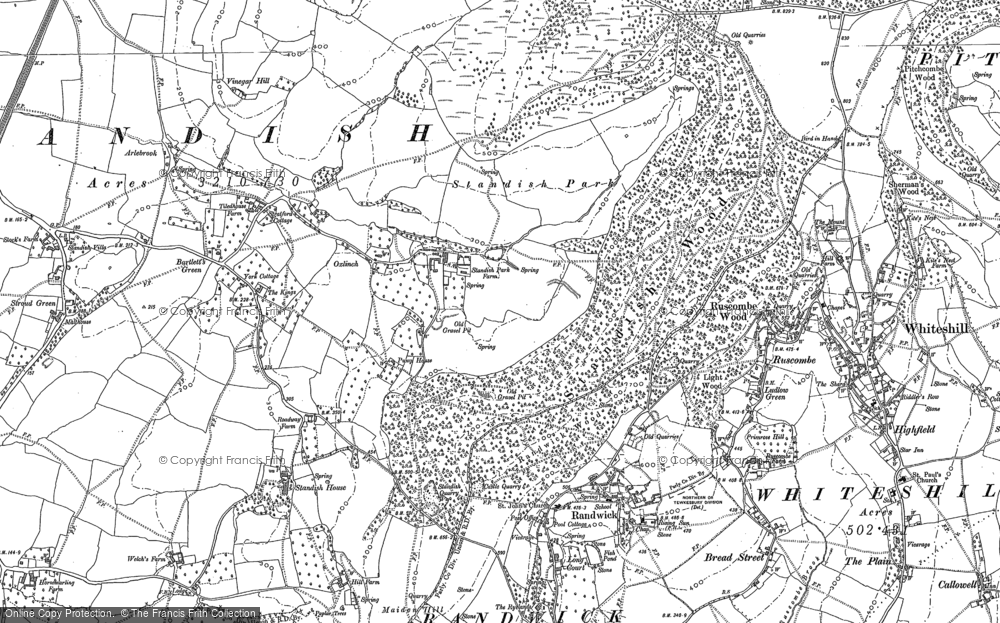 Old Map of Oxlynch, 1882 in 1882