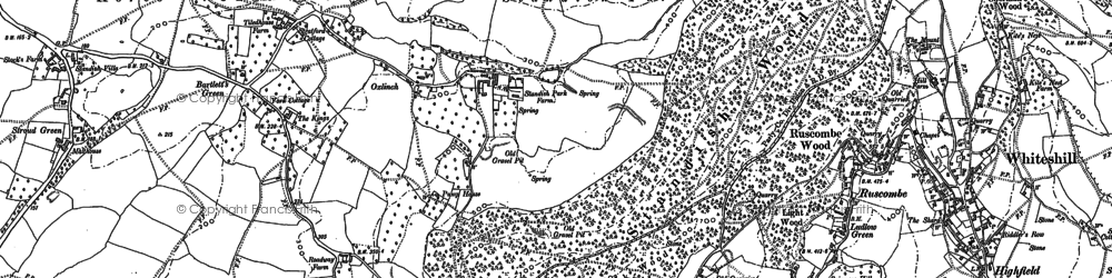 Old map of Oxlynch in 1882