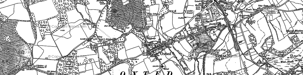 Old map of Barrow Green Court in 1895