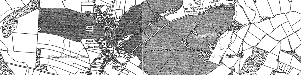 Old map of Oxton in 1883