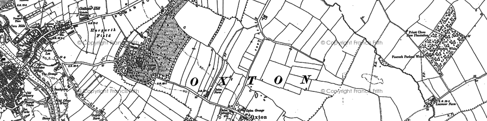 Old map of Oxton Hall in 1891