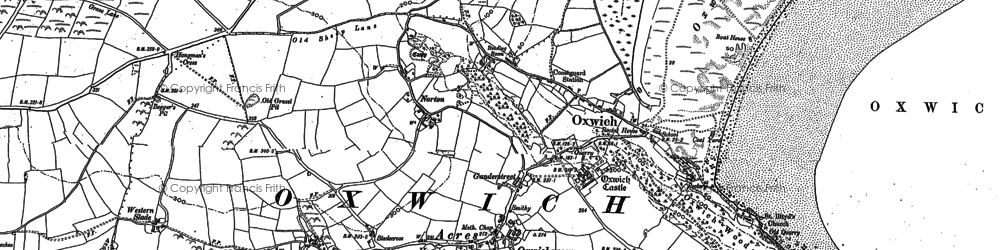 Old map of Oxwich in 1896