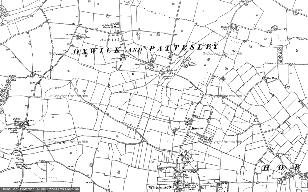 Old Map of Historic Map covering Hamrow in 1885