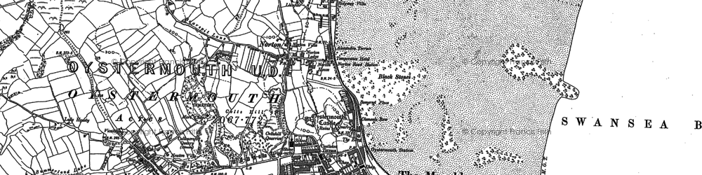 Old map of Oystermouth in 1896