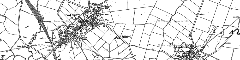 Old map of Padbury in 1898