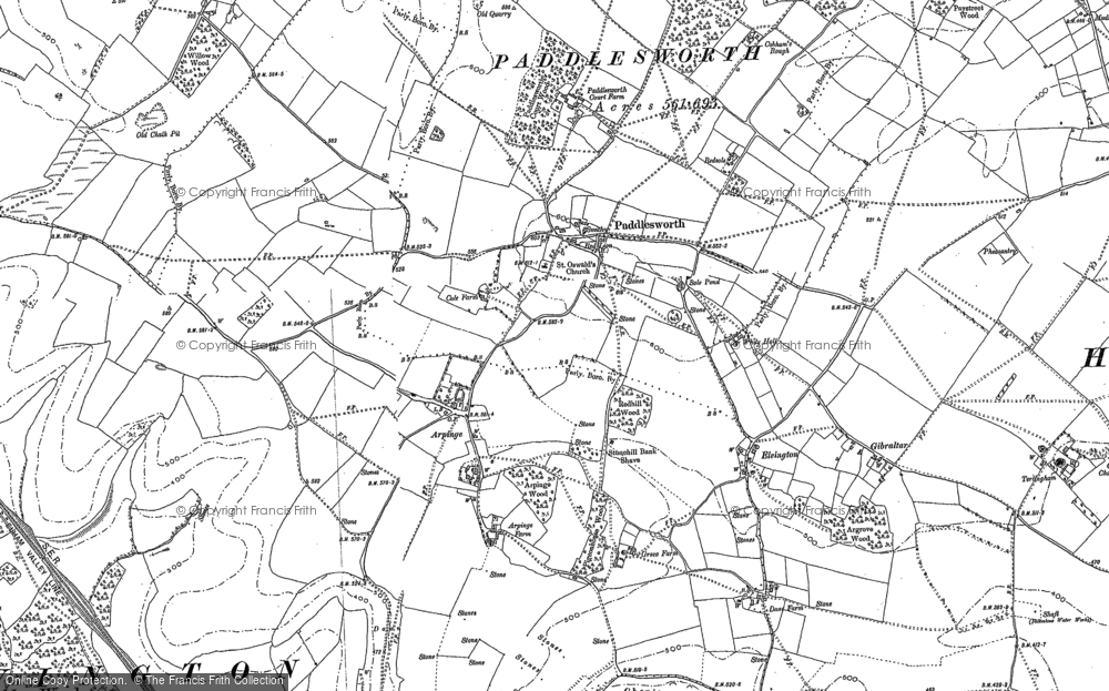 Old Map of Paddlesworth, 1896 - 1906 in 1896