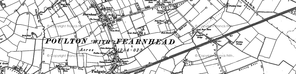 Old map of Padgate in 1905
