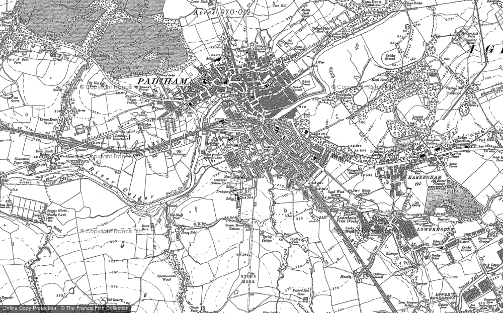 Old Map of Padiham, 1891 - 1892 in 1891