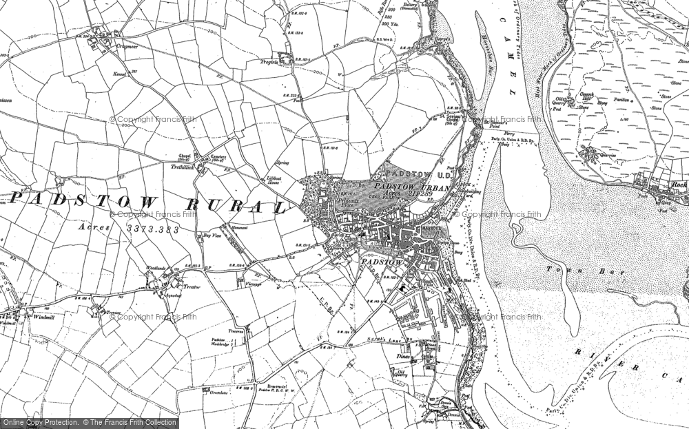 Old Map of Historic Map covering Dinas in 1880