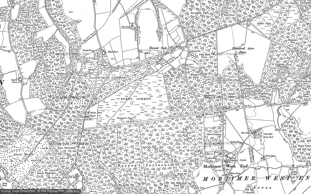 Old Map of Padworth Common, 1909 in 1909