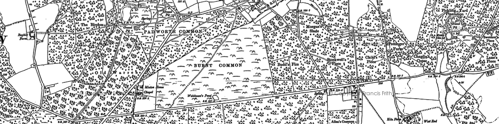 Old map of Padworth Common in 1909