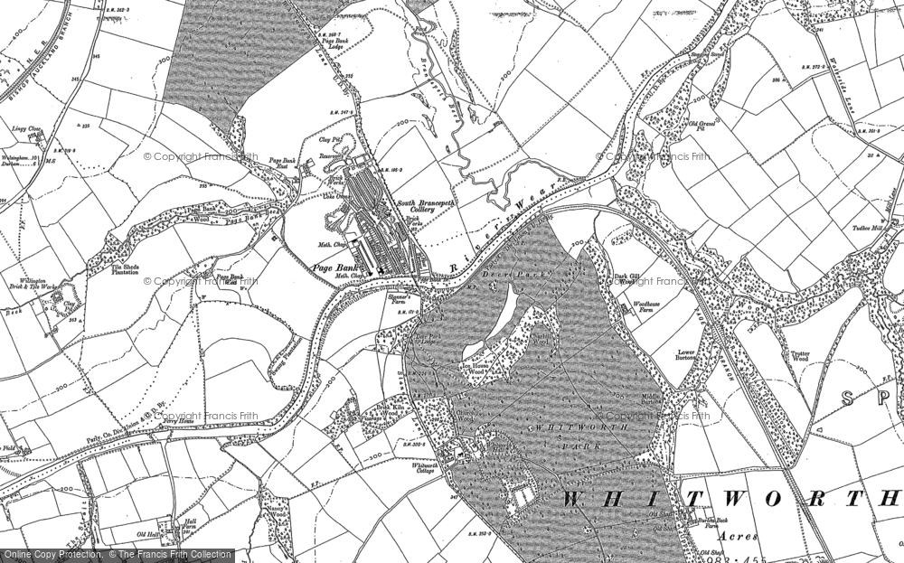 Old Map of Page Bank, 1895 - 1896 in 1895