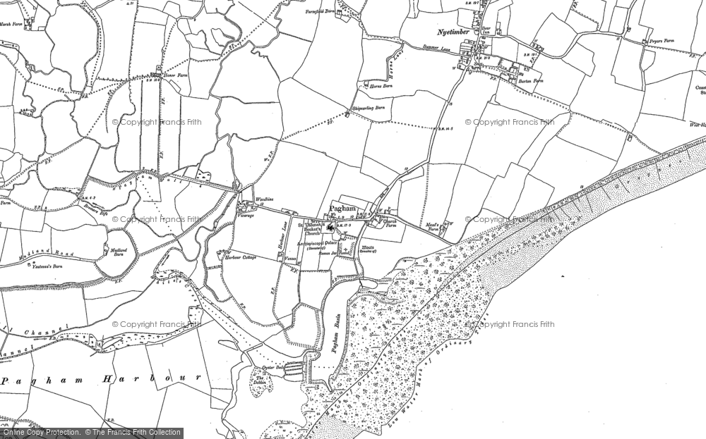 Old Map of Pagham, 1909 in 1909